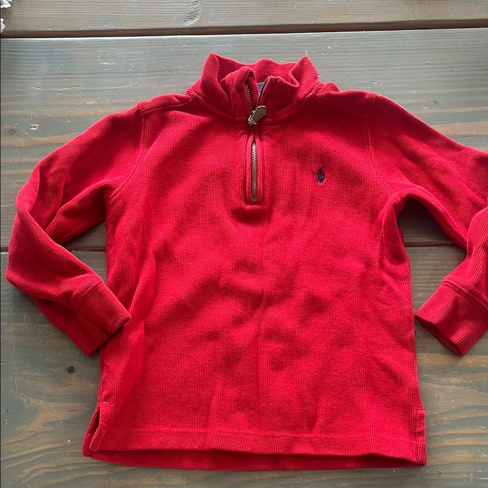 Ralph Lauren Bright Red Quarter-Zip Pullover